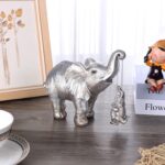 Elephant Statue. Elephant Decor Brings Good Luck, Health, Strength. Elephant Gifts for Women, Mom Gifts. Decorations Applicable Home, Office, Bookshelf TV Stand, Shelf, Living Room - Silver - Image 8