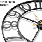 Large Wall Clock for Living Room Kitchen Mantel Decor, 30 Inch Decorative Wall Clock Silent Non Ticking Battery-Operated Metal Round Modern Black Wall Clocks Arabic Numerals - Image 6