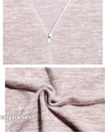 LUSMAY Women's Casual Zipper V Neck Short Sleeve Tunic Tops Loose Fitting T Shirts Blouse - Image 7
