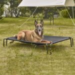 pettycare Elevated Outdoor Dog Bed - Raised Bed for Large Dogs, Waterproof Cot Easy to Assemble, Cooling Elevated Cot with Breathable Teslin Mesh, Durable, Non Slip, Up to 65 lbs,Black - Image 3