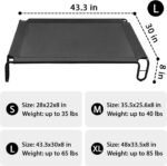 pettycare Elevated Outdoor Dog Bed - Raised Bed for Large Dogs, Waterproof Cot Easy to Assemble, Cooling Elevated Cot with Breathable Teslin Mesh, Durable, Non Slip, Up to 65 lbs,Black - Image 4