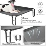 pettycare Elevated Outdoor Dog Bed - Raised Bed for Large Dogs, Waterproof Cot Easy to Assemble, Cooling Elevated Cot with Breathable Teslin Mesh, Durable, Non Slip, Up to 65 lbs,Black - Image 5
