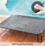 pettycare Elevated Outdoor Dog Bed - Raised Bed for Large Dogs, Waterproof Cot Easy to Assemble, Cooling Elevated Cot with Breathable Teslin Mesh, Durable, Non Slip, Up to 65 lbs,Black - Image 7