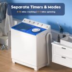 Auertech Portable Washing Machine, 40lbs Twin Tub Washer Mini Compact Laundry Machine with Drain Pump, Semi-automatic 24lbs Washer 16lbs Spinner Combo for Dorms, Apartments, RVs - Image 6