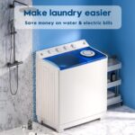 Auertech Portable Washing Machine, 40lbs Twin Tub Washer Mini Compact Laundry Machine with Drain Pump, Semi-automatic 24lbs Washer 16lbs Spinner Combo for Dorms, Apartments, RVs - Image 7