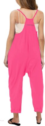 Cnkwei Girls' Casual Sleeveless Jumpsuits Spaghetti Strap Loose Romper Long Pants with Pockets - Image 4