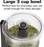 Hamilton Beach Electric Vegetable Chopper & Mini Food Processor, 3-Cup, 350 Watts, for Dicing, Mincing, and Puree, Black (72850) - Image 4