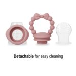 PandaEar 3 Pack Baby Fruit Food Feeder Pacifier with 3 Different Size Silicone Pouch, Silicone Teethers for Babies 3-6-12 Months, BPA Free Mesh Feeder, Baby Solid Food Essentials - Image 5
