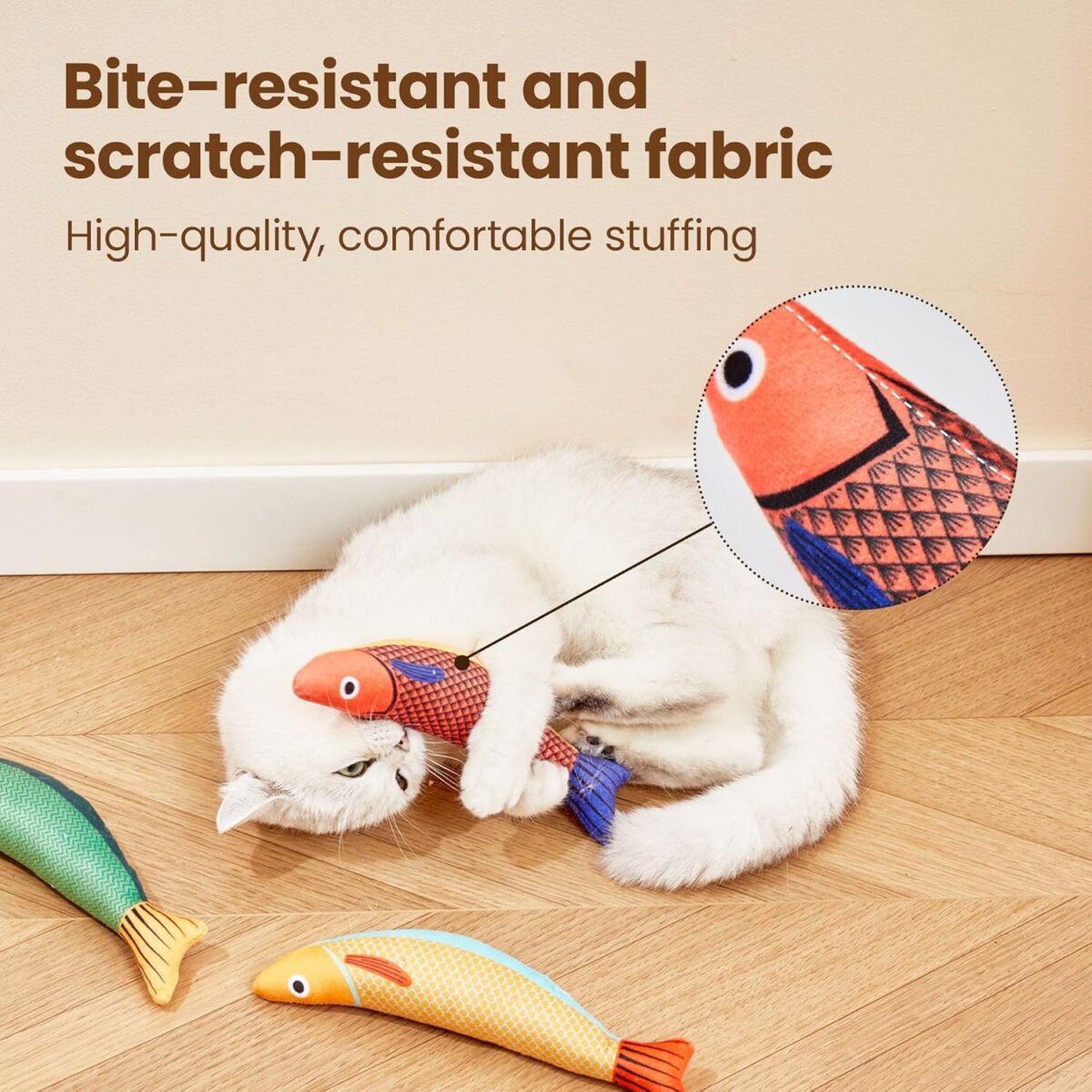 Potaroma Cat Toys Saury Fish, 3 Pack, Catnip Crinkle Sound, Soft and Durable, Interactive Kitten Kicker for Indoor Kitty Exercise 9.4 Inches for All Breeds - Image 7