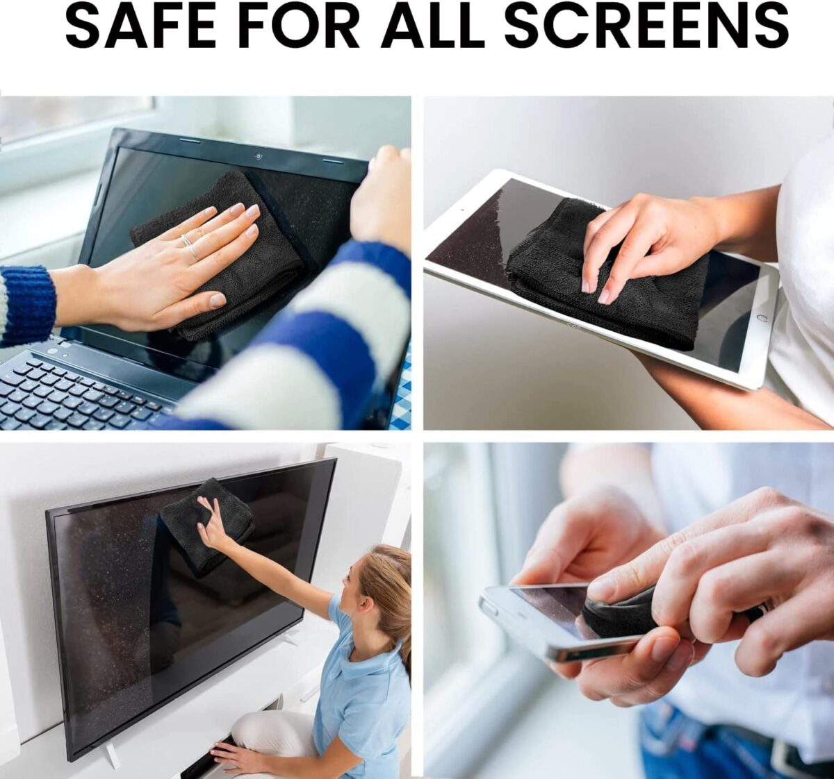 EVEO® Screen Cleaner Spray Kit (Streak-Free) TV Screen Cleaner for Smart TV, LCD, LED, OLED | Computer Screen Cleaner Spray and Wipe Microfiber Cloth - TV, Monitor, Laptop, iPad, Car - 6.7oz 1 Pack - Image 4