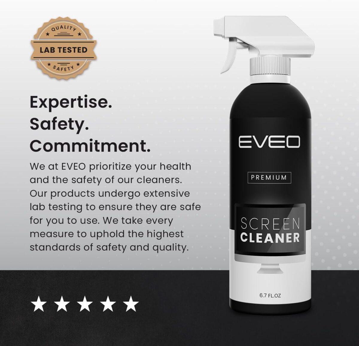 EVEO® Screen Cleaner Spray Kit (Streak-Free) TV Screen Cleaner for Smart TV, LCD, LED, OLED | Computer Screen Cleaner Spray and Wipe Microfiber Cloth - TV, Monitor, Laptop, iPad, Car - 6.7oz 1 Pack - Image 8