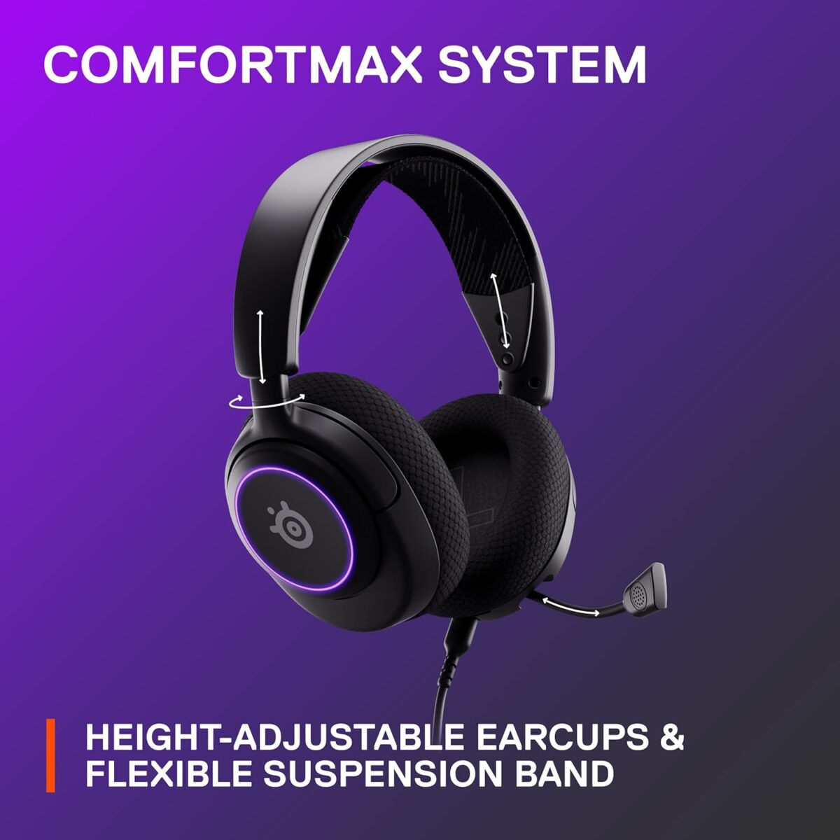 SteelSeries New Arctis Nova 3 Multi-Platform Gaming Headset - Signature Arctis Sound - ClearCast Gen 2 Mic - PC, PS5/PS4, Xbox Series X|S, Switch, Mobile,Black - Image 7