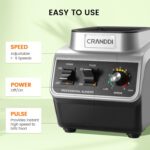 CRANDDI Professional Commercial Blender, Max 1500W, 80oz Pitcher, Powerful Blender with Tamper for Smoothie, Ice Crushing, Variable 9 Speeds Control,110V, K96, Black - Image 5