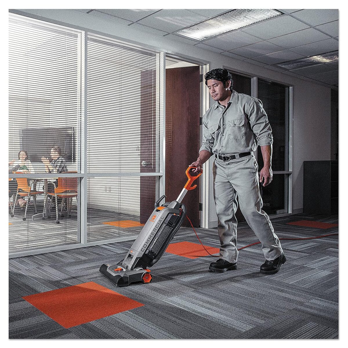 Hoover Commercial HushTone Upright Vacuum Cleaner, 15 inches with Intellibelt, for Carpet and Hard Floors, CH54115, Gray - Image 3