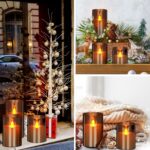 Flameless LED Candles with Remote Set of 3 Battery-Operated Acrylic Gray Pillars, 4", 5", 6" x 3" Diameter Flickering Effect with Timer Ideal for Home Décor Weddings Parties, Restaurants - Image 6