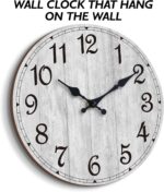 HYLANDA Wall Clock, Rustic Wall Clocks Battery Operated Silent Non Ticking, Country Round Wooden Clocks Farmhous Wall Decorative for Kitchen, Bathroom, Living Room (Gray 8 Inch) - Image 7