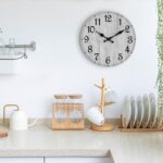 HYLANDA Wall Clock, Rustic Wall Clocks Battery Operated Silent Non Ticking, Country Round Wooden Clocks Farmhous Wall Decorative for Kitchen, Bathroom, Living Room (Gray 8 Inch) - Image 8