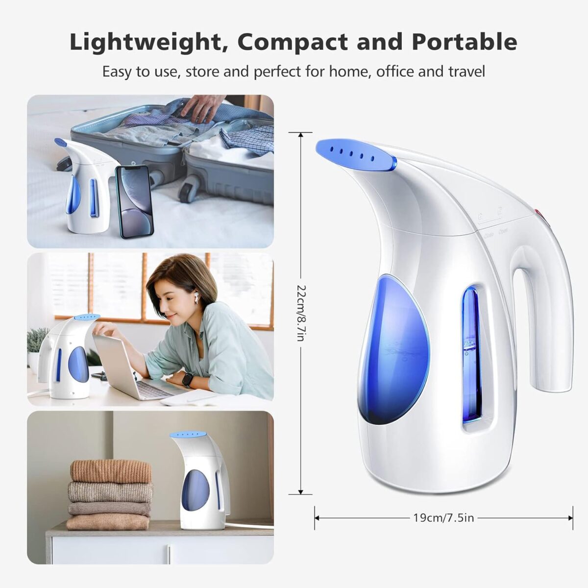 HiLIFE Steamer for Clothes, Portable Handheld Design, 240ml Big Capacity, 700W, Strong Penetrating Steam, Removes Wrinkle, for Home, Office(ONLY FOR 120V) - Image 7