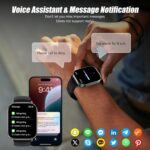 Smart Watch, 2.01" HD Touchscreen Fitness Watch, Bluetooth Calls, 120 Sports Modes Activity Tracker, 24/7 Heart Rate & Sleep Monitor, IP67 Waterproof, iOS Android Compatible (Black) - Image 5