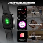 Smart Watch, 2.01" HD Touchscreen Fitness Watch, Bluetooth Calls, 120 Sports Modes Activity Tracker, 24/7 Heart Rate & Sleep Monitor, IP67 Waterproof, iOS Android Compatible (Black) - Image 7