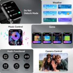 Smart Watch, 2.01" HD Touchscreen Fitness Watch, Bluetooth Calls, 120 Sports Modes Activity Tracker, 24/7 Heart Rate & Sleep Monitor, IP67 Waterproof, iOS Android Compatible (Black) - Image 8
