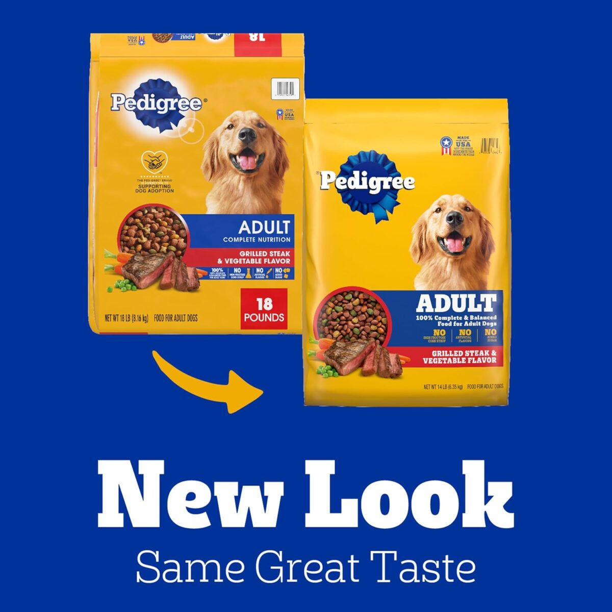 Pedigree Complete Nutrition Adult Dry Dog Food, Grilled Steak & Vegetable Flavor, 18 lb. Bag - Image 3
