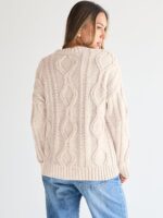 Trendy Queen Women's Oversized Cable Knit Crewneck Sweaters - Image 4