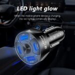 Car Charger Adapter,4 Ports USB Fast Car Charger QC3.0/PD20W/Type-c/2.1A, Smart Shunt Car Phone Charger Compatible iPhone 14 13 12 Pro Max/All Smart Phones (Black) - Image 3