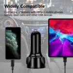 Car Charger Adapter,4 Ports USB Fast Car Charger QC3.0/PD20W/Type-c/2.1A, Smart Shunt Car Phone Charger Compatible iPhone 14 13 12 Pro Max/All Smart Phones (Black) - Image 7