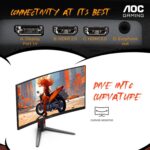 AOC C27G4ZH 27" Curved Frameless Ultra-Fast Gaming Monitor, FHD 1080p, 0.3ms 280Hz, HDMI/DP, Height Adjustable, 3-Year Zero Dead Pixel Guarantee, Black, Xbox PS5 Switch Compatible - Image 6