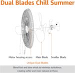 Amazon Basics 16" Pedestal Fan with Remote, Floor Fan, Standing Fan for Bedroom, Living Room, Office, with 3 Speeds, 3 Modes, Timer, Dual-Layered Blades, Adjustable Height, Tilt Head, 60W, Black - Image 5