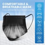 Borje Disposable Face Mask, 100 PCS Black Masks, 3 Ply Protection Face Masks - Image 6