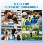 Borje Disposable Face Mask, 100 PCS Black Masks, 3 Ply Protection Face Masks - Image 8