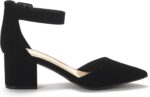 DREAM PAIRS ANNEE Pointed Toe Low Chunky Heels Pump Shoes - Image 4