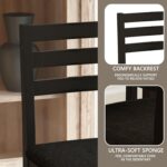 5-Piece Solid Wood Indoor Modern Rectangular Dining Table Set for 4,Table and 4 Chairs Set with Soft Cushions for Kitchen,Bar,Living Room,Breakfast Nook,Black - Image 7