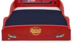 Delta Children Disney Pixar Cars Lightning McQueen Race Car Sleep and Play Toddler Bed with Attached Guardrails - Image 5