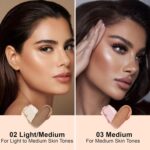 FV Dual-Ended Contour & Highlighter Stick - 2 Pack, Waterproof, Long-Lasting, Creamy & Blendable Formula, Natural Finish Sculpting Stick for Face & Body, Shades: 02 Light/Medium & 01 Medium - Image 3