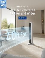Dreo Tower Fan for Bedroom, 90° Oscillating Standing Fan with 40ft Far Airflow, 25dB Ultra Quiet DC Motor, 28ft/s Velocity, 12 Speeds, 42 inch, Smart Control, 4 Modes, 12H Timer, Pilot Pro S - Image 3