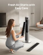 Dreo Tower Fan for Bedroom, 90° Oscillating Standing Fan with 40ft Far Airflow, 25dB Ultra Quiet DC Motor, 28ft/s Velocity, 12 Speeds, 42 inch, Smart Control, 4 Modes, 12H Timer, Pilot Pro S - Image 7