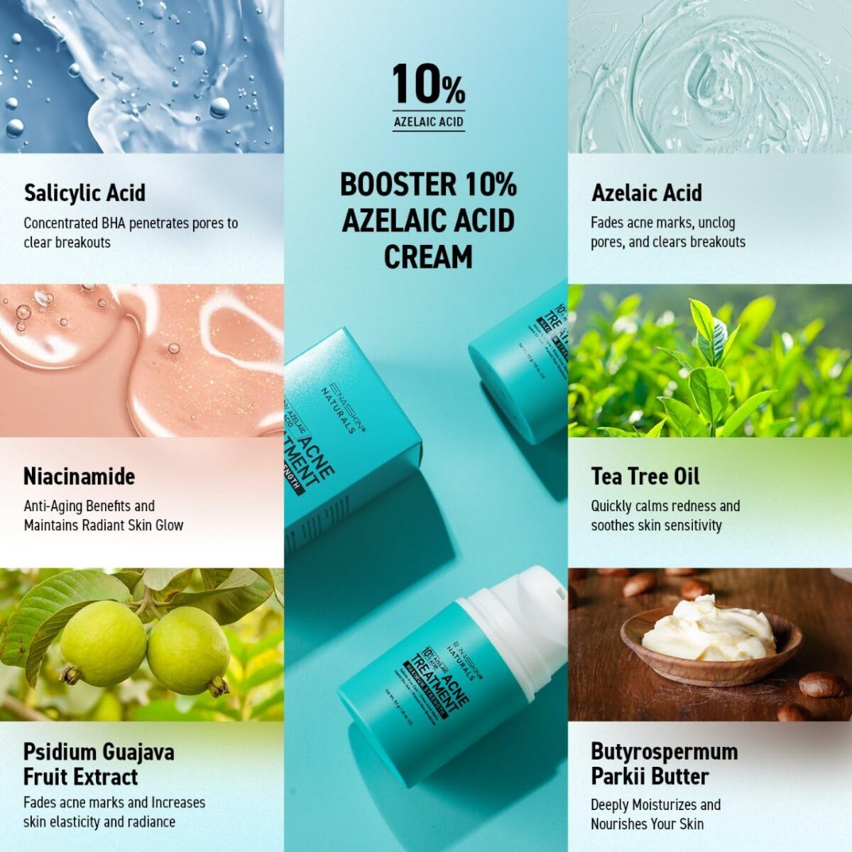 Acne Pimple Spot Treatment Cream: Cystic Hormonal Blackheads Blemish Remover for Face, Back and Body - with 10% Azelaic Acid - Teens 13-19 & Young Adult 20-30, 1.8 oz - Image 6