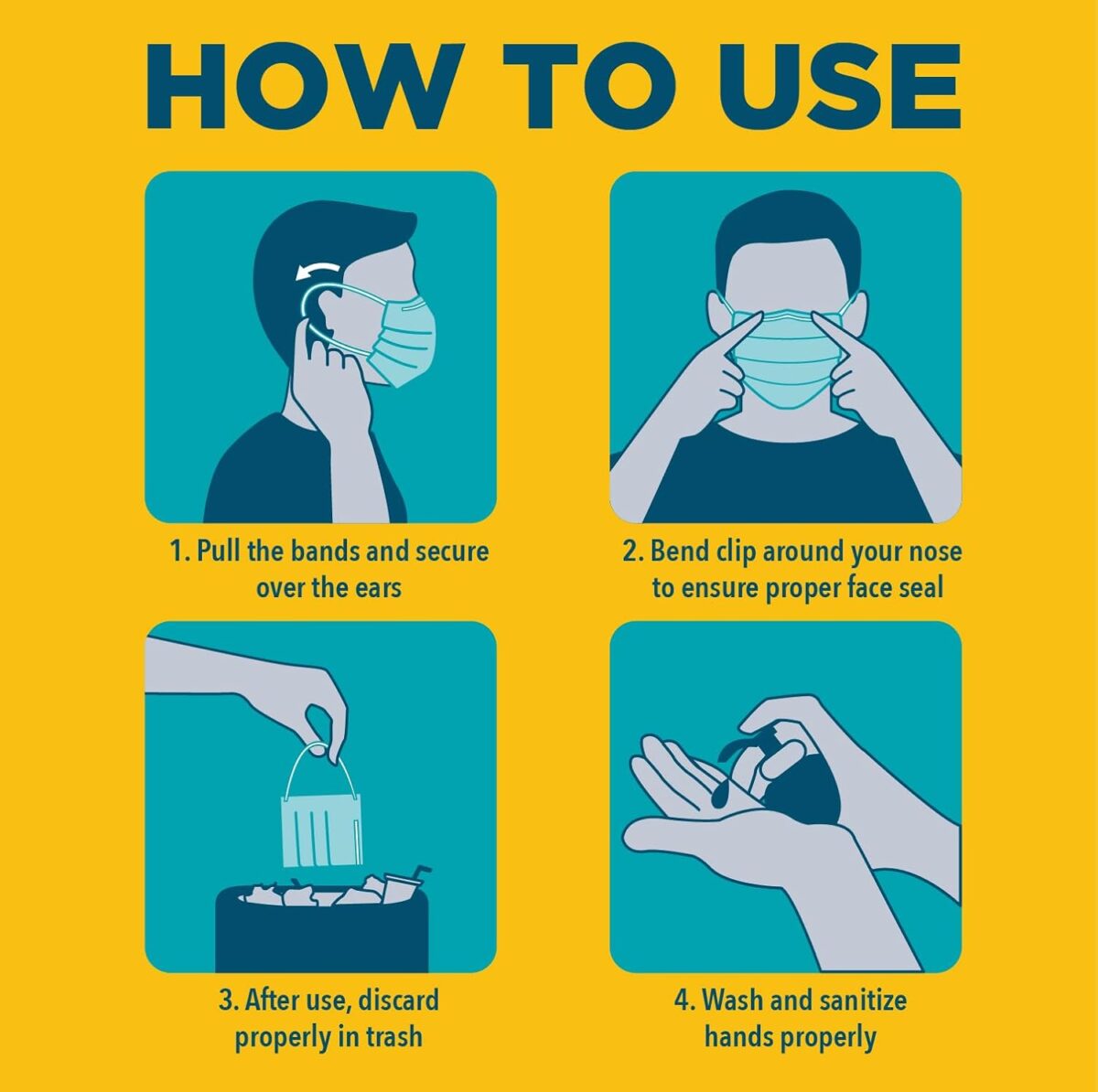 Be Smart Get Prepared 50 pcs FACE MASK, 3 Ply Protective Barrier, Single Use, Disposable Earloop – Home, Travel, Office, School, Work, Outdoors - Image 6