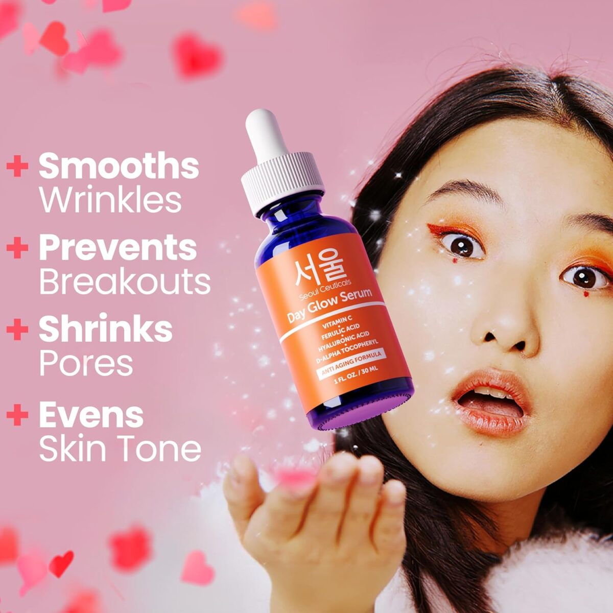 SeoulCeuticals Korean Skin Care 20% Vitamin C Hyaluronic Acid Serum + CE Ferulic Acid - Potent Anti Aging, Anti Wrinkle Korean Beauty 1oz - Image 3