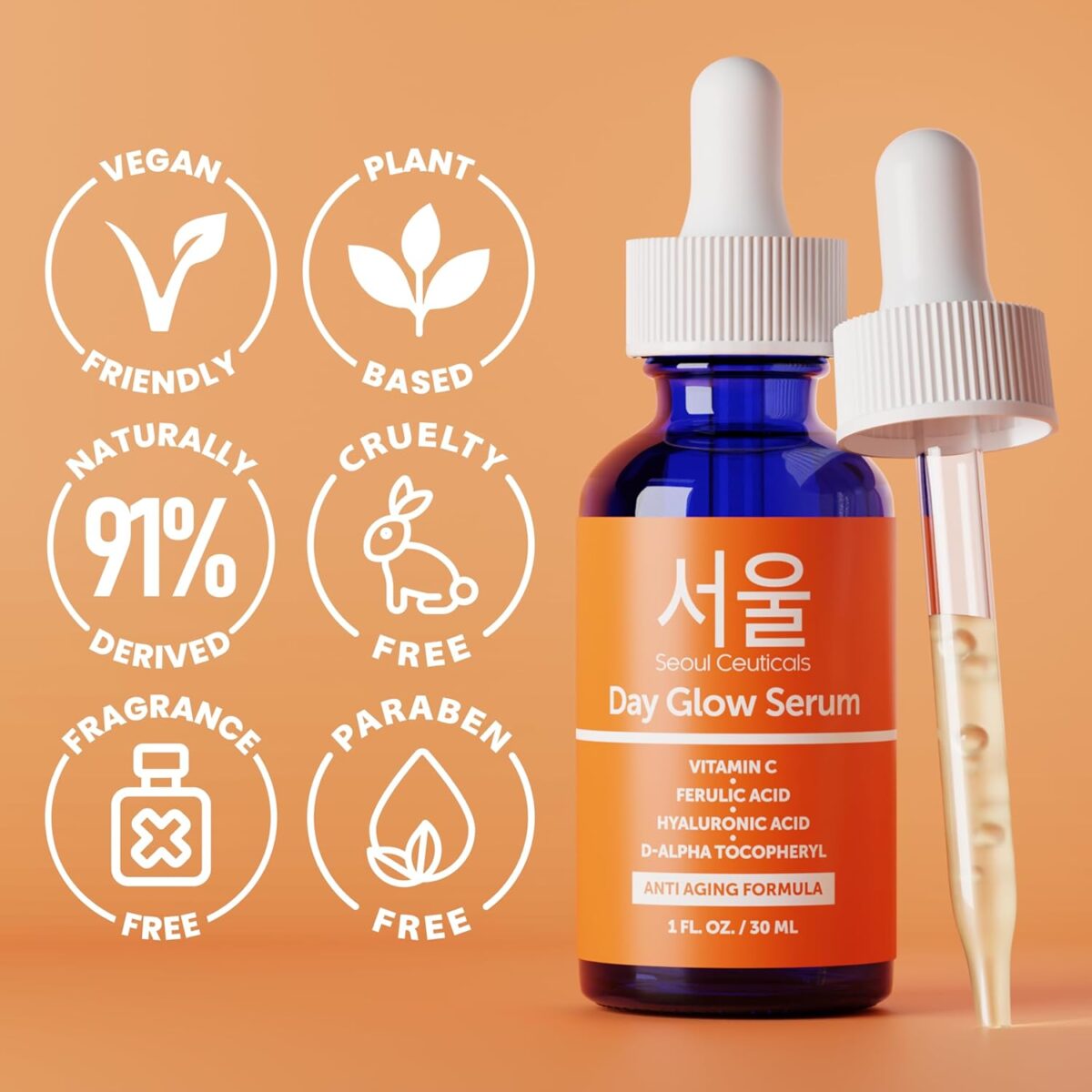 SeoulCeuticals Korean Skin Care 20% Vitamin C Hyaluronic Acid Serum + CE Ferulic Acid - Potent Anti Aging, Anti Wrinkle Korean Beauty 1oz - Image 6