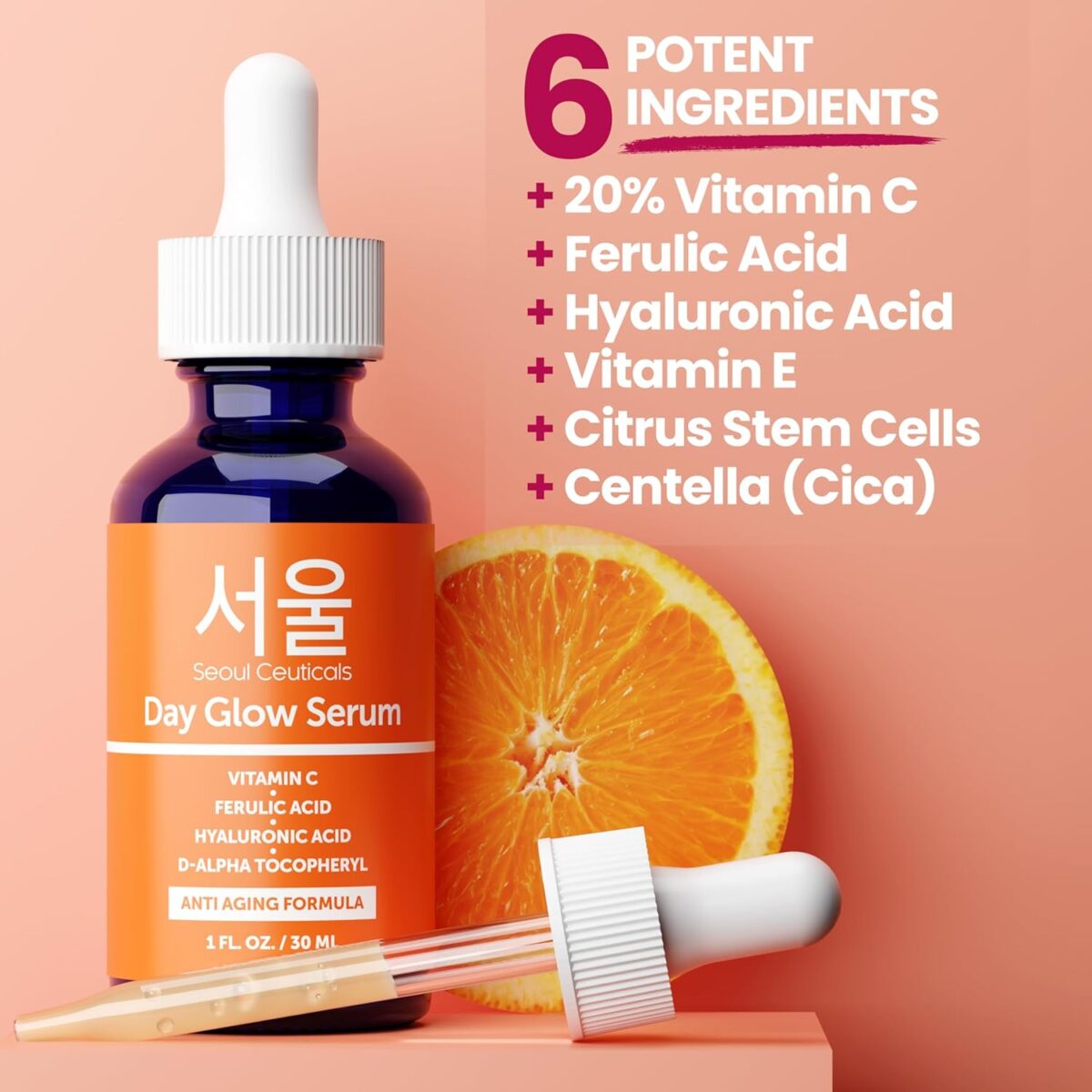 SeoulCeuticals Korean Skin Care 20% Vitamin C Hyaluronic Acid Serum + CE Ferulic Acid - Potent Anti Aging, Anti Wrinkle Korean Beauty 1oz - Image 7