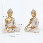 Gold Buddha Statue 10.2'' - Large Indoor Buddha for Home Decor, Zen, Living Room & Meditation - Image 3