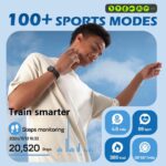 MorePro Health Fitness Tracker with Blood oxy-gen Monitor and 24/7 Heart Rate and Blood Pressure, Sleep Monitor, 120+ Sport Modes Waterproof Fitness Watch for Women Men Android iOS, Black - Image 6