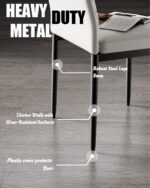 Dining Table Set for 4, Kitchen Table and Chairs Set of 4, 5 Piece Modern Dining Room Table Set with Tempered Glass Top and PU Leather Chairs for Small Space, Apartment, Poker - Image 5