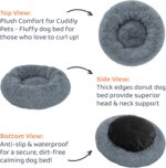 Donut Dog Bed - Premium Comfort for Anxiety Relief - Fluffy & Calming Design with Ultra-Plush Support | Cozy Round Dog Bed with Super Soft Circle Style (Size M Dark Grey) - Image 4