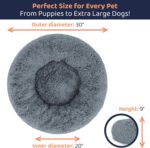 Donut Dog Bed - Premium Comfort for Anxiety Relief - Fluffy & Calming Design with Ultra-Plush Support | Cozy Round Dog Bed with Super Soft Circle Style (Size M Dark Grey) - Image 7
