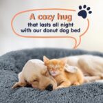 Donut Dog Bed - Premium Comfort for Anxiety Relief - Fluffy & Calming Design with Ultra-Plush Support | Cozy Round Dog Bed with Super Soft Circle Style (Size M Dark Grey) - Image 8